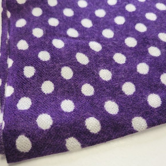Purple Polka Dot Scarf Long Rectangular Scarf with Tassels - Picture 5 of 6